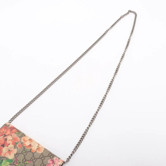 Gucci GG Blooms PVC leather Chain Wallet Beige - Picture 6 of 10